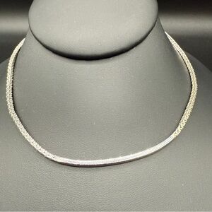 Monet Silver Bar Choker Collar Necklace